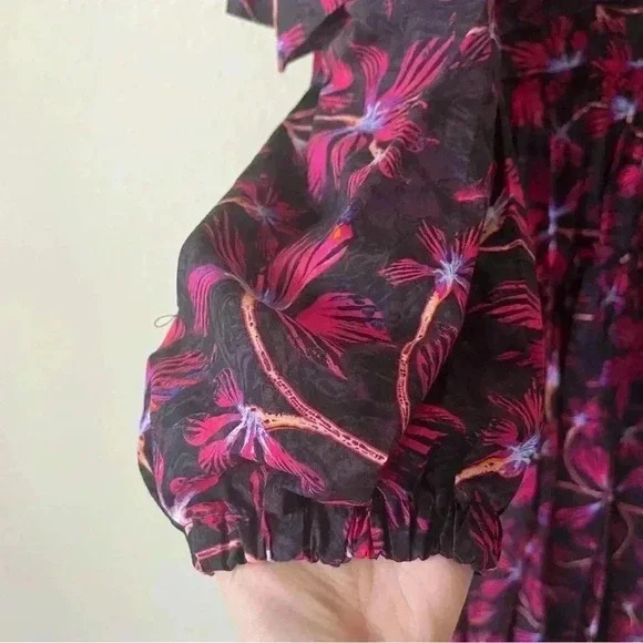 ULLA JOHNSON Caprice floral cotton poplin midi dress Women’s Size 2 NWOT - Picture 6 of 16